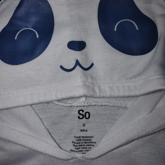 Girls SO 2 Piece Panda Pajamas Size 8 - Picture 2 of 2
